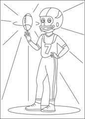 cool american football coloring book page