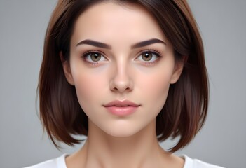 Naklejka premium Beautiful elegant woman front view photo