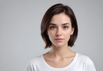 Obraz premium Beautiful elegant woman front view photo