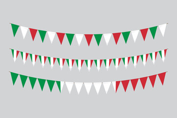 Obraz premium Flags isolated.Italy paper bunting. flags birthday, anniversary, celebrate event.