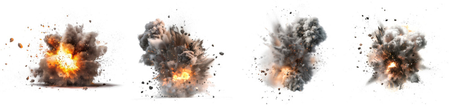 The violent explosion sent out fragments of rock, flames, sparks and dust.