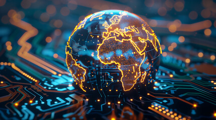 world computer disc, symbolises worldwide data transfer, created with generative AI technology