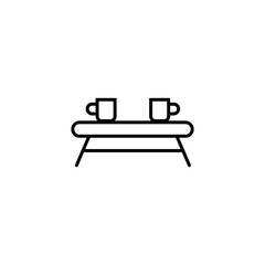 Furniture and home interior elements - thin line web icon set. Outline icons of kitchen, living room, bedroom and office collection. Simple vector illustration