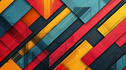 Colorful overlapping striped pattern in a modern geometric style for design ideas. Geometric pattan