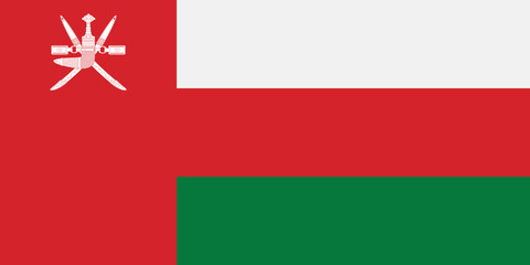 Oman flag in official colors and proportion correctly
