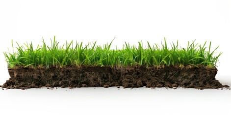 green grass field isolated on white or white background for display products, Generative AI