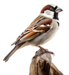 Sparrow bird isolated on a transparent background
