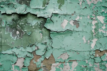 Obraz premium Cracked and Peeling Green Paint on a Wall