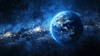 Fototapeta premium Panoramic view of the Earth