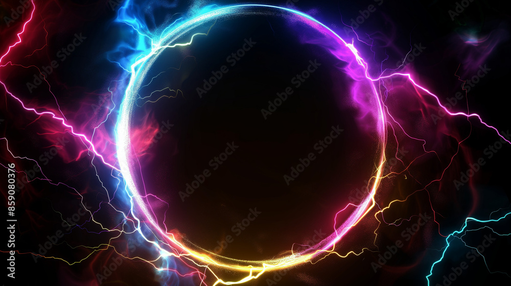 Wall mural circle plasma effect as background