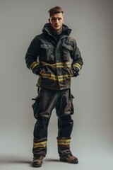 Fototapeta premium Portrait of fireman in uniform