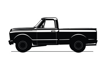 Pickup Truck car silhouette vector