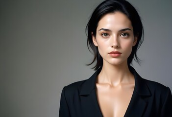 Fototapeta premium Beautiful elegant woman front view photo
