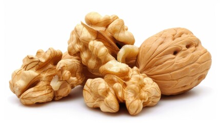 Walnuts. Nutritious and Healthy Shelled Walnuts, Vegetarian Health Food Concept