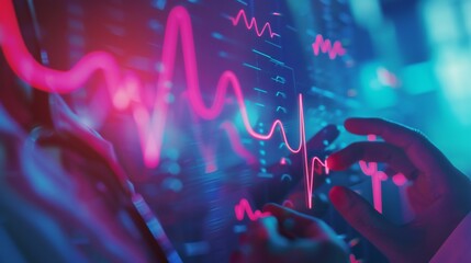 Digital heartbeat monitor with a clear, steady rhythm