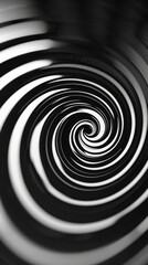 Black and white hypnotic spiral pattern