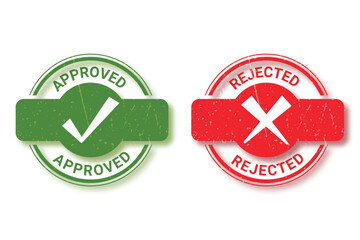 vector approved and rejected stamp design
