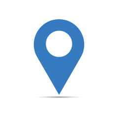 vector Location sky blue pin with a white background
