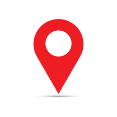 vector Location Red pin with a white background
