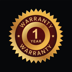 vector 1 year warranty icon badge packaging sticker
