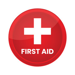 vector first aid red banner design
