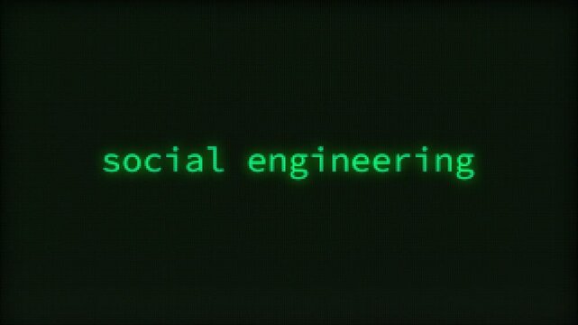 Social Engineering, Typing Text, Retro Computer Screen