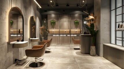Modern, luxurious hair salon image for hairdressing business.