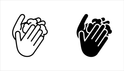 Fototapeta premium Simple Set of Washing Hands Related Vector Line Icons. Contains such Icons as Washing Instruction, vector illustration on white background