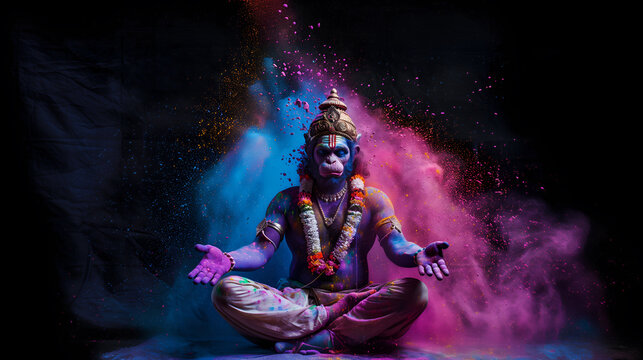 Hanuman, a revered Hindu god known for his strength, devotion, and loyalty.