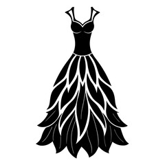 dress icon silhouette vector illustration.