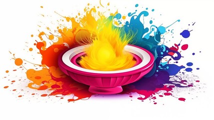 Abstract Colorful Illustration of the Holi Festival
