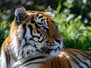 Obraz premium Tiger Safari Adventure: Majestic Panthera tigris Altaica in its Natural Habitat