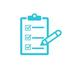 Planning Checklist icon. Isolated on white background. From blue icon set.