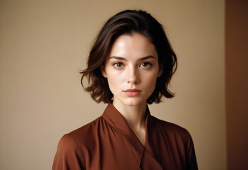Beautiful elegant woman front view photo