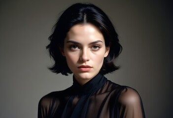 Fototapeta premium Beautiful elegant woman front view photo