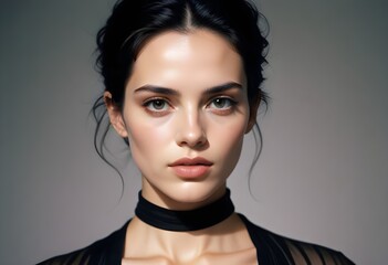 Fototapeta premium Beautiful elegant woman front view photo