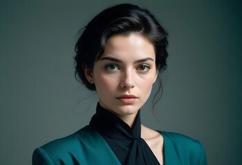 Beautiful elegant woman front view photo