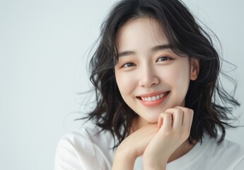 A beautiful female Asian model, posing for the camera, close up shot, photoshoot, photography