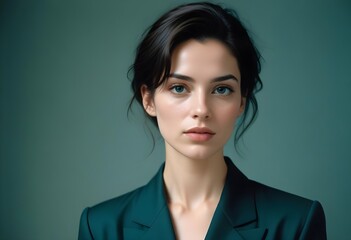 Fototapeta premium Beautiful elegant woman front view photo