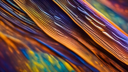 vibrant butterfly wing with iridescent scales and network of veins