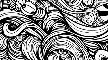 Fototapeta premium Adult colouring book page