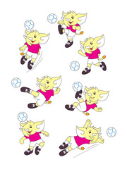Elephants wear soccer cloths playing football