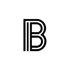 Elegant letter B logo design, black in color and suitable for company logos