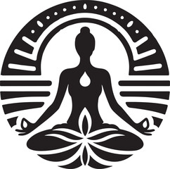 Yoga silhouette vector logo  illustration