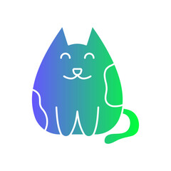 Cute Cat Gradient Flat