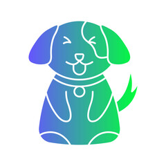 Cute Dog Gradient Flat
