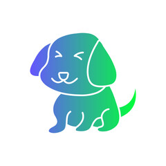 Cute Dog Gradient Flat