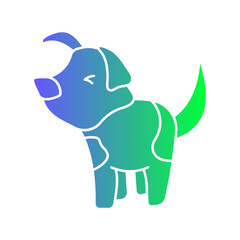 Cute Dog Gradient Flat