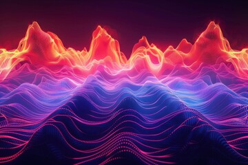 Abstract background with a colorful gradient, holographic waves