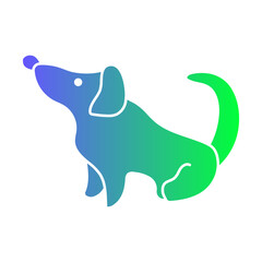 Cute Dog Gradient Flat